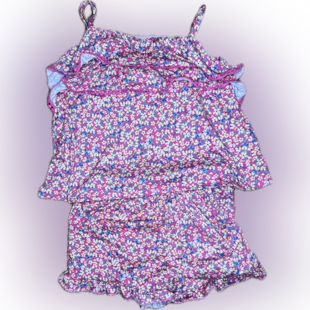 Btween matching set- pink floral- top and bottoms- SIZE 8